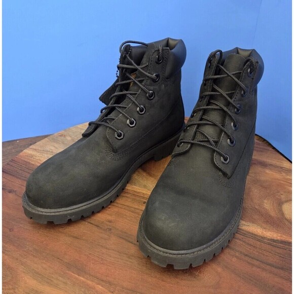 Timberland Premium 6" Waterproof Boots 12907 Black Nubuck Women's 7.5 (Youth 6) - Picture 2 of 12